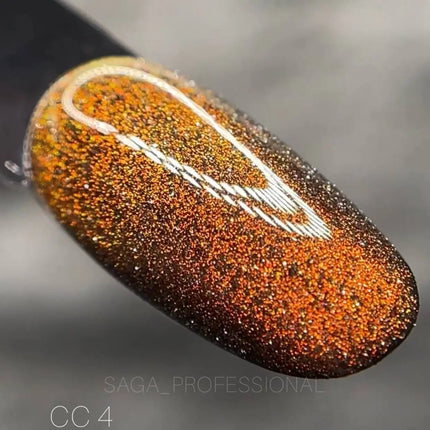 Saga Cat Eye Хамелеон №04 Оранжево-Розовый 9 мл