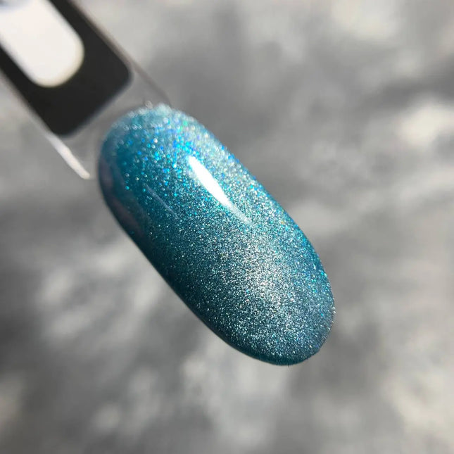 Saga Cat Eye Shine №06 Aqua cu sclipici albastru 10ml