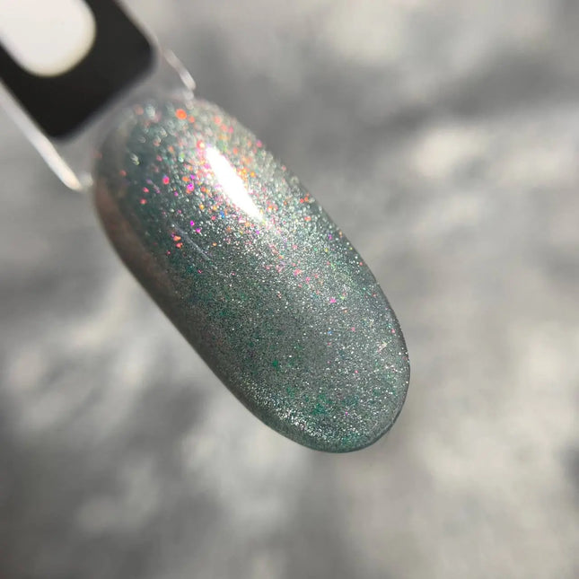Saga Cat Eye Shine №09 Gri Verde cu sclipici holografic 9ml
