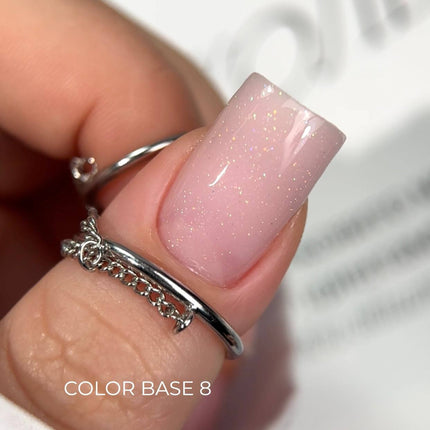 Saga Color Base №08 Roz prăfuit cu sclipici 9ml