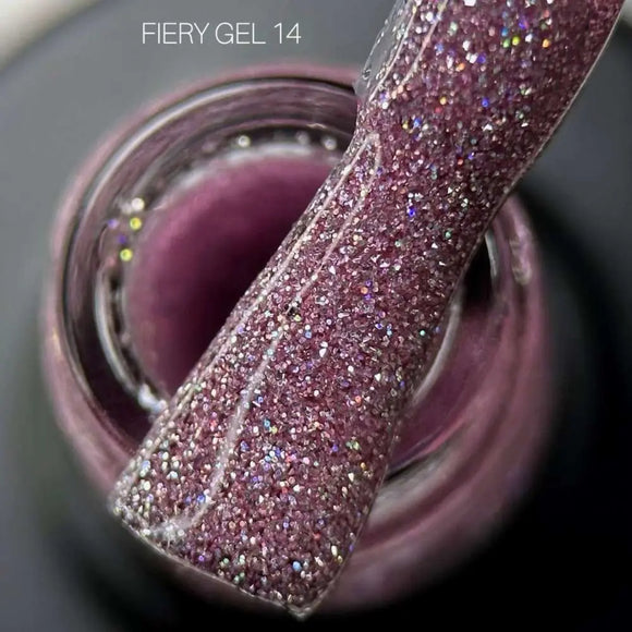 Saga Fiery Gel Polish №14 Orhidee radiantă cu glitter Holographic 10ml