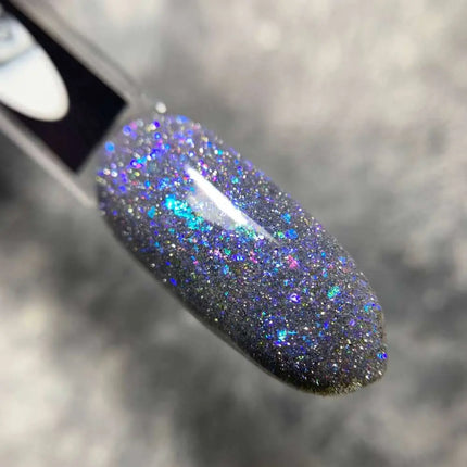 Saga Fiery Gel Polish №18 Argintiu cu folie albastră 10ml