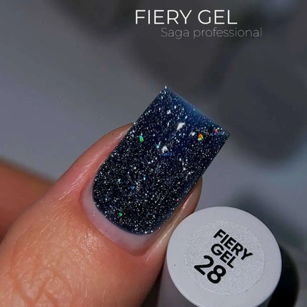 Saga Fiery Gel Polish №28 Azuriu cu folie 10ml