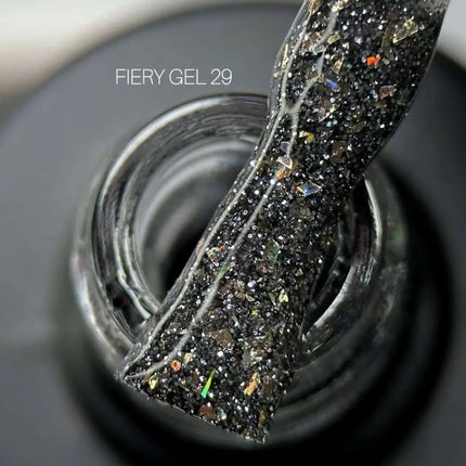 Saga Fiery Gel Polish №29 Gri închis cu folie 9ml