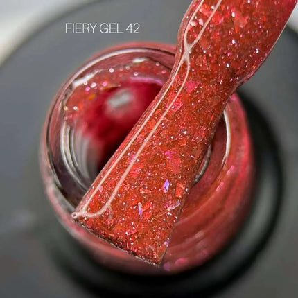 SAGA Gel Polish Fiery №42 Zmeură French cu folie 9ml