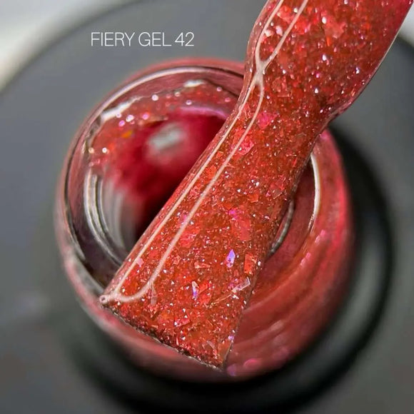 SAGA Gel Polish Fiery №42 Zmeură French cu folie 9ml