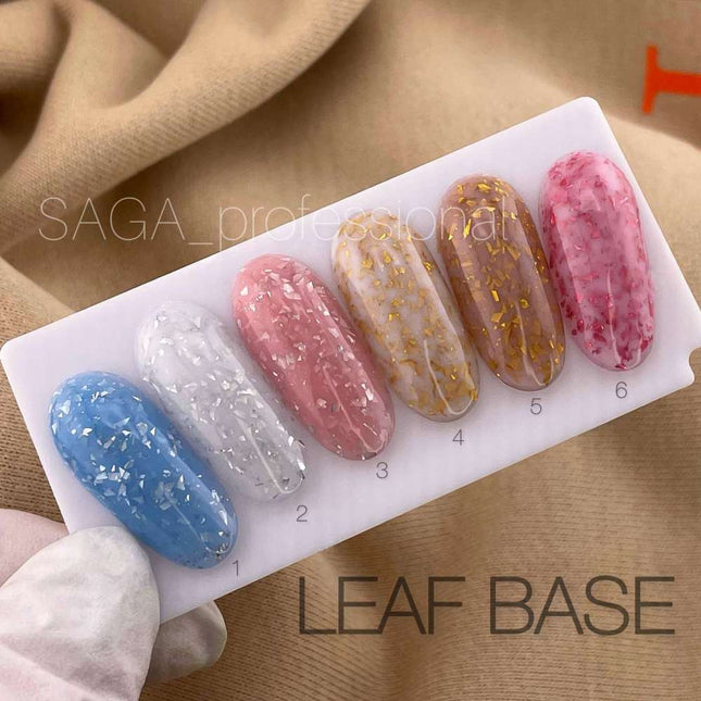 Saga Leaf Base №01 Albastru vivid cu folie argintie 9ml