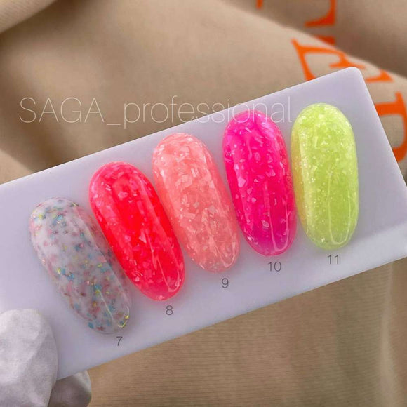 Saga Leaf База №09 Peachy pink с серебряной фольгой 9ml