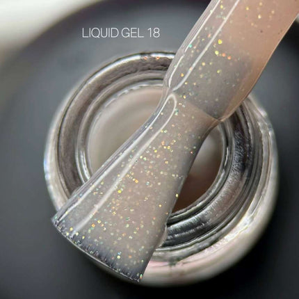 Saga Gel Lichid №18 Bej închis cu sclipici 15ml