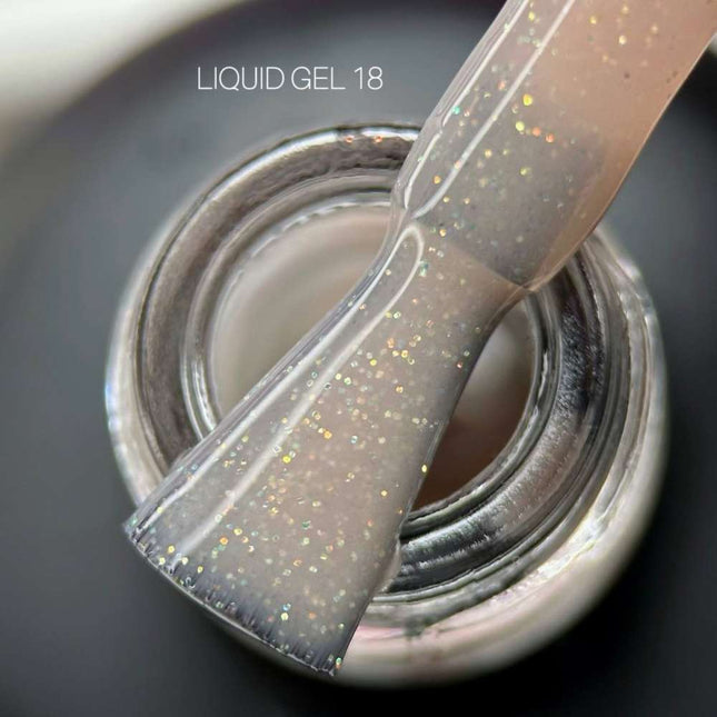 Saga Рідкий гель №18 Глибокий бежевий з шиммером 15ml