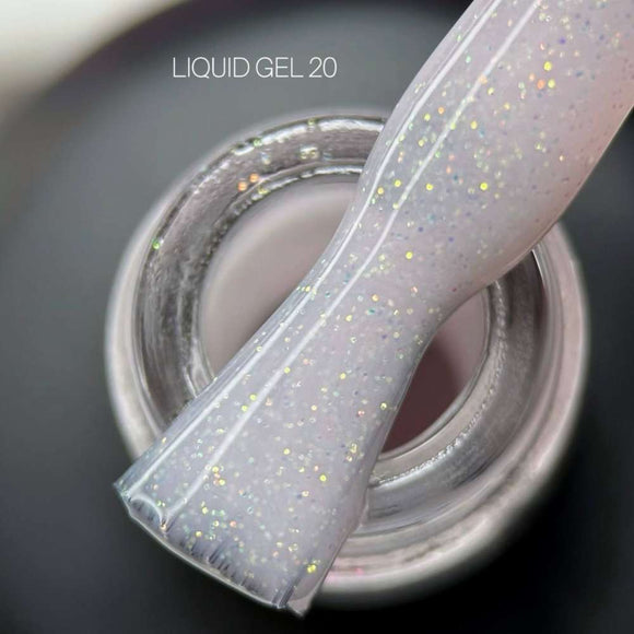 Saga Рідкий гель №20 Milky pink з шиммером 15 мл