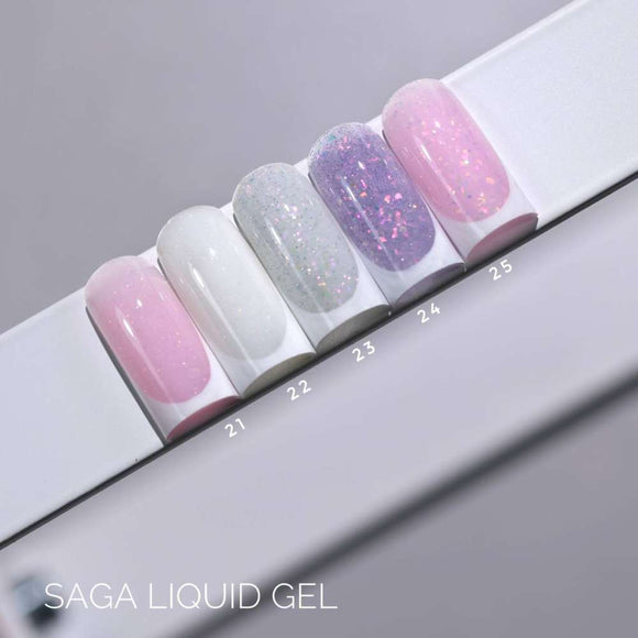 Saga Liquid Gel №25 Рожево-бузковий з фольгою 15ml