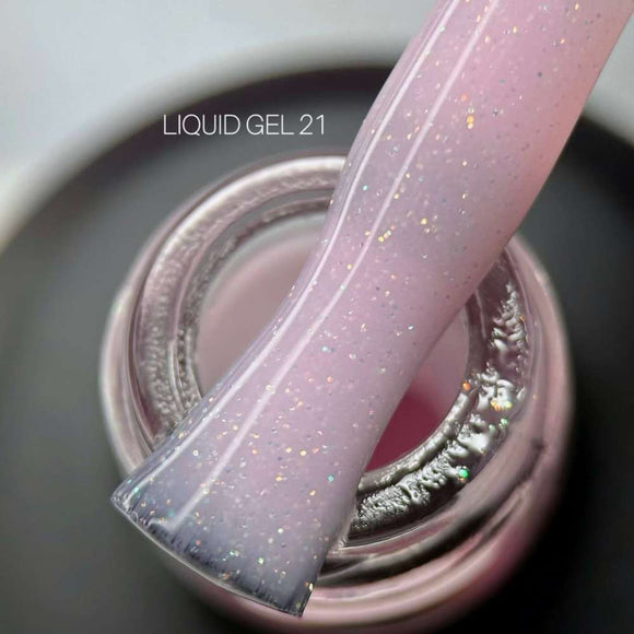 Saga Gel Lichid №21 Cold roz cu sclipici 15ml