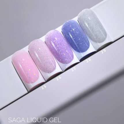 Saga Gel Lichid №18 Bej închis cu sclipici 15ml