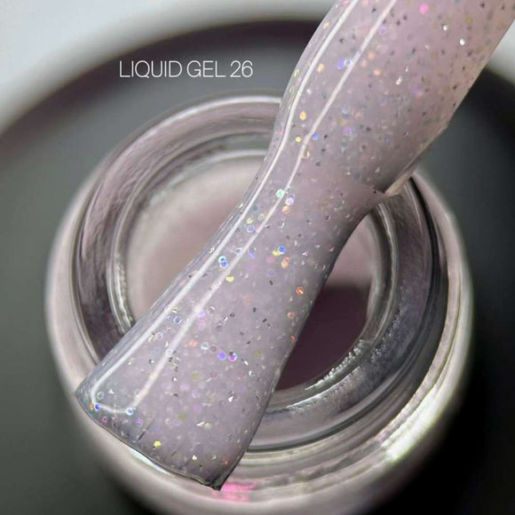 Saga Liquid Gel №26 Пилово-рожевий з блискітками 15ml