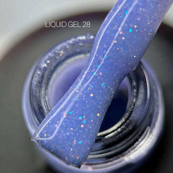 Saga Рідкий гель №28 Блакитна орхідея з блискітками 15ml