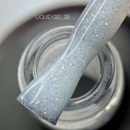 Saga Рідкий гель №29 Milky сірий з блискітками 15ml