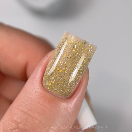 Saga Sugar Base №3 Brass with color glitter 10ml