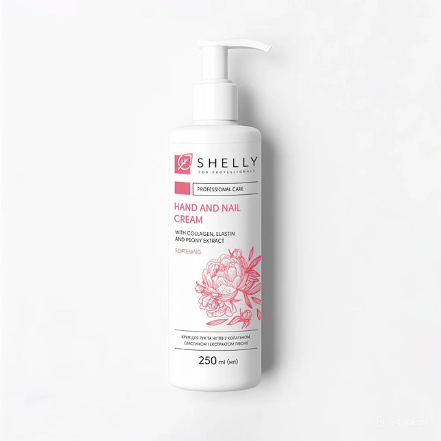 Cremă pentru mâini și unghii cu colagen, elastină și extract de bujor Shelly 250 ml