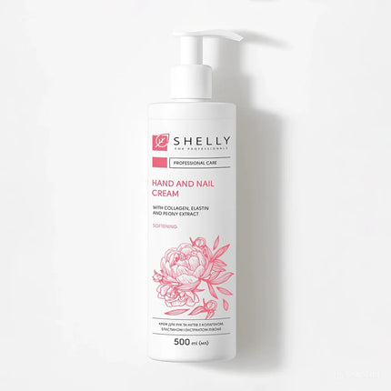 Cremă pentru mâini și unghii cu colagen, elastină și extract de bujor Shelly 500 ml