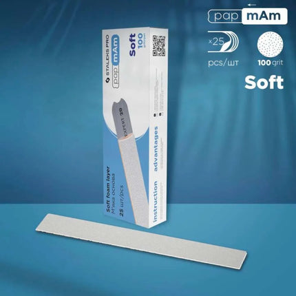 Disposable Files with soft foam papmAm Staleks Expert 22 100 grit 25 pcs