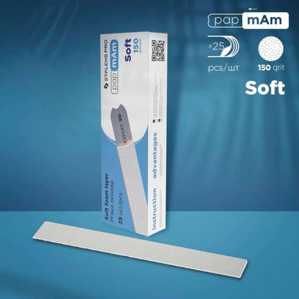 Disposable Files with soft foam papmAm Staleks Expert 22 150 grit 25 pcs