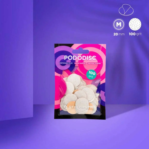 Одноразовые пилочки для педикюра Disc Staleks PODODISC M зернистость 100, 50 шт.