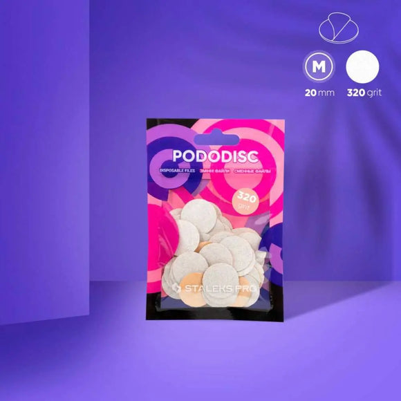 Одноразовые пилочки для педикюра Disc Staleks PODODISC M зернистость 320, 50 шт.