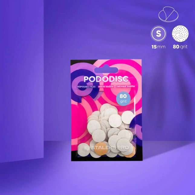 Одноразові пилочки для педикюру диск Staleks PODODISC S 80 грит 50 шт.