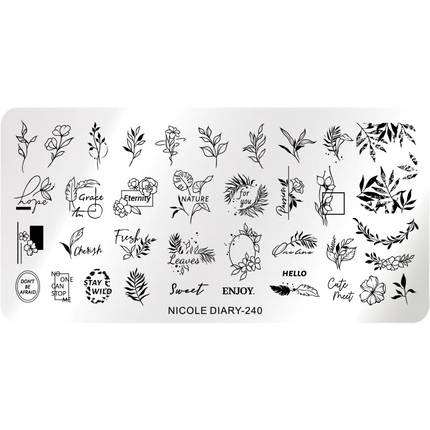 Stamping Plate NICOLE DIARY-240 Rectangular - Stamping Plate