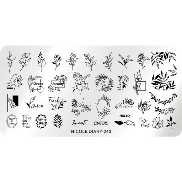 Stamping Plate NICOLE DIARY-240 Rectangular - Stamping Plate