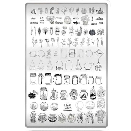 Plăcuță de stamping Taki Da №16 Florarium