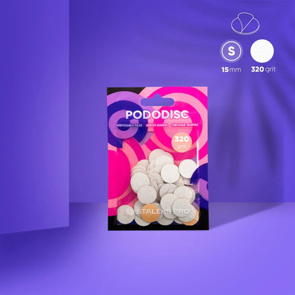 White refill pads for pedicure disc Pododisc Staleks Pro S 320 grit (50 pc) PDF-15-320W - Disposable files for pododisc